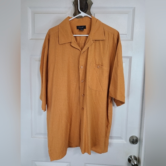 Trust Men's Short Sleeve Button Down Shirt, Size XXL, Color: Orange - Picture 2 of 10